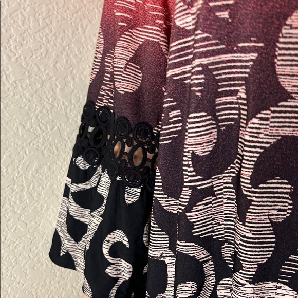 Catherines dress Elegant Black and rose pink tunic slinky stretch plus SZ 1X - Picture 8 of 10